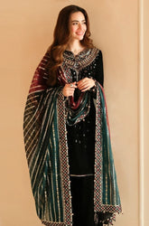 JAZMIN - Winter 3PC Velvet Embroidered Suit - SS0464